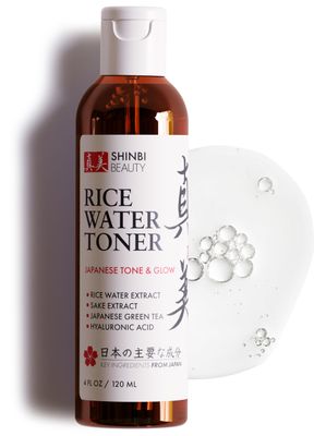 Shinbi Beauty Japanese Rice Water Toner - Contains Sake Extract, Green Tea &amp; Hyauronic Acid - 99% Naturally Derived - 4 FL OZ