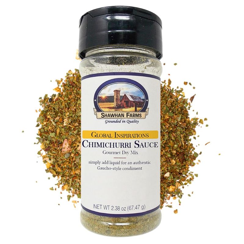Shawhan Farms Chimichurri Dry Sauce Mix - Non-GMO - Ready To Use - Just Add Water and Oil - Perfect For Condiment, Sauce, Rub, Marinade - 2.38 Ounce Shaker Top Jar