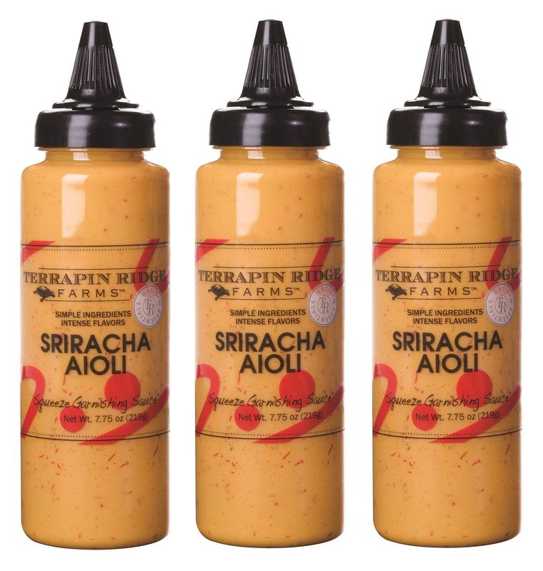 Terrapin Ridge Farms Sriracha Aioli Garnishing Sauce - Three 7.75 Ounce Squeeze Bottles