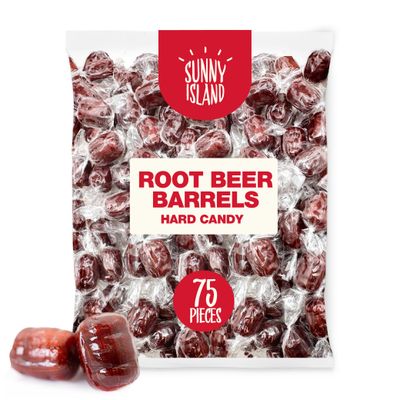 Root Beer Barrels Hard Candy 1-Pound Bag, About 75 Pieces Old Fashioned Treats