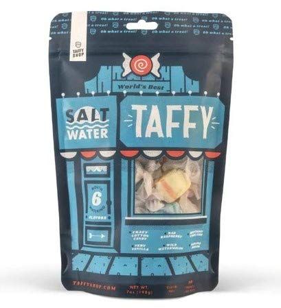 Taffy Shop World&#39;s Best Taffy - Gourmet Soft Chewy Candy, Variety Pack, Bulk Sweet Snack, Fresh Gift &amp; Gluten-Free, 35 Individually Wrapped Pieces (7oz)