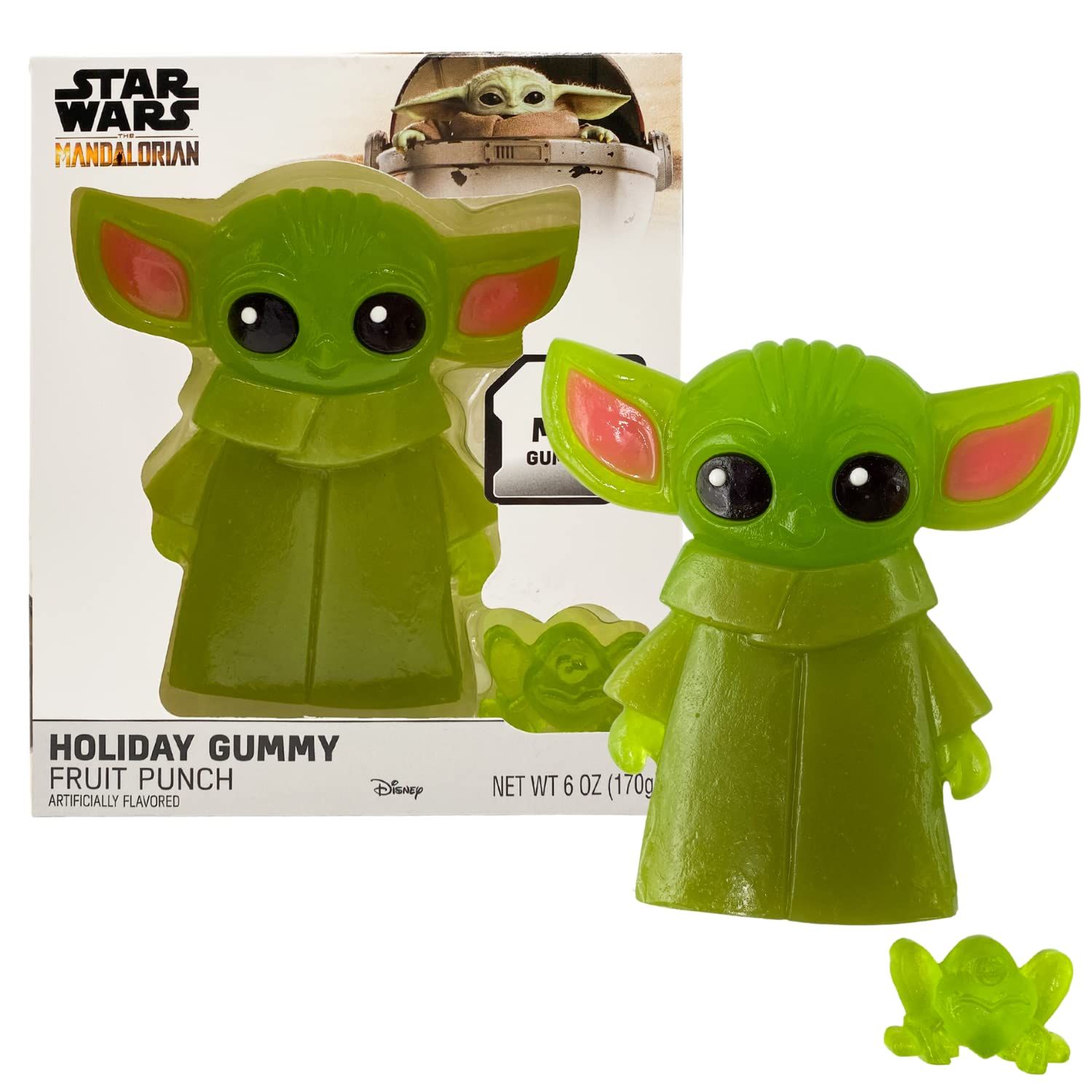 Galerie Star Wars The Mandalorian Grogu Gummy Candy with Mini Frog Treat, Fruit Punch Flavored Party Favors, Easter Basket Stuffers for Kids, 6 Ounces