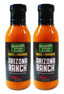 Quaker Steak and Lube Arizona Ranch Wing Sauce 2 PACK - 2 12 Ounce Bottles of Quaker Steak &amp; Lube Arizona Ranch Sauce