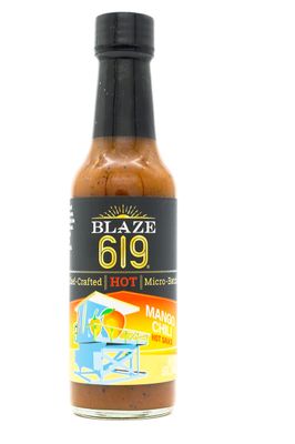 Blaze 619 Mango Chili Hot Sauce - Medium Spicy Handmade All Natural Gluten Free Low Sodium (5 oz.)