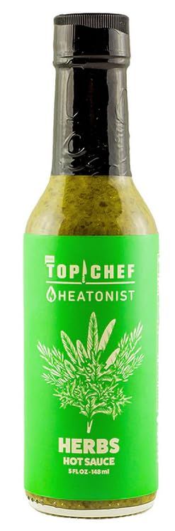 Bravo&#39;s Top Chef Herbs Hot Sauce by Heatonist, Celebrate Top Chef 20th Season with Mild Heat from Jalapeno Pepper, Vibrant Herbs &amp; Citrus, 5 fl oz Bottle (1-Pack)