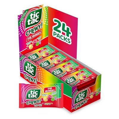 TIC TAC CHEWY! Fruit Adventure Candy, Bulk 24 Pack, Fruit Candy, 1.8 oz Each (Packaging May Vary)