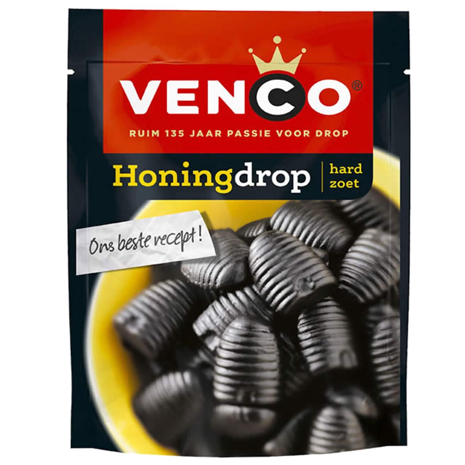Venco Honingdrop I Hard and Sweet Drops with Honey I Licorice from the Netherlands I Dutch Sweet Licorice from Holland I Dutch Liqourice 225g 7.93 ounce