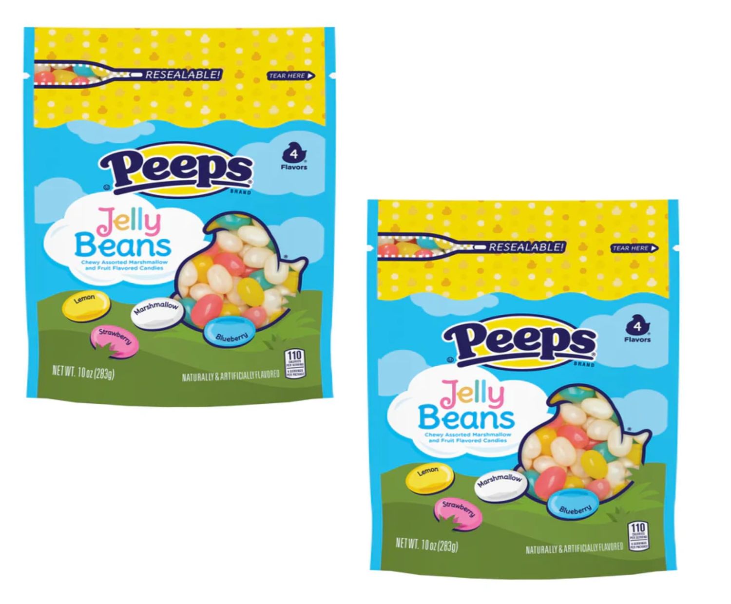 Peeps Jelly Beans - Pack of 2 - Big Bags - Delicious Classic Flavor with a Twist - Smiling Sweets - Fun Treats - Great for Sharing with Friends and Family Anytime