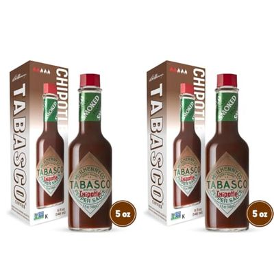 Chipotle Pepper Tabasco Hot Sauce - 5 oz Tobasco, Hot Sauce, 2 Pack Chipotle Tabasco Sauce by Little Squirt