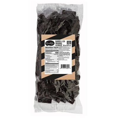 Darrell Lea Australian Licorice, Original Black Flavor, 30 Ounce Bulk Bag (1-Pack) Non-GMO, No Palm Oil, No High Fructose Corn Syrup Soft &amp; Chewy Licorice Candy, Made in Australia