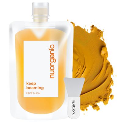 nuorganic Turmeric Face Mask - Soothing, Acne Clearing, Pore Refining, Exfoliating - New Airtight Squeezy Tube, Stays Fresh for 12 Months - Clean &amp; Natural