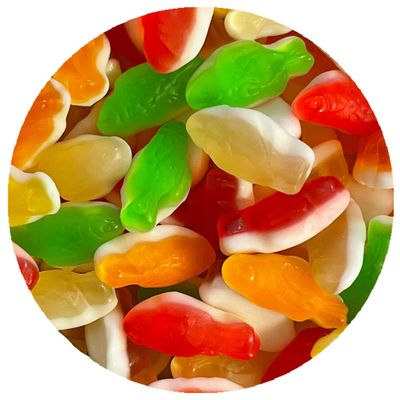 Assorted Mini Gummy Fish, 1 Pound Bulk Bag, Gummy Candy