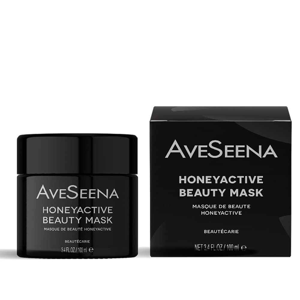 AveSeena Honeyactive Beauty Mask, Gentle Exfoliating Honey Mask for All Skin Types, 3.34 fl oz/100 ml
