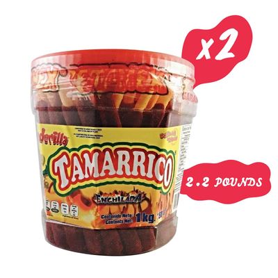 2 Pack BETAMEX Tamarrico Candy Tamarind Flavor Sticks 50 Pcs 1kg/2.2pounds - Mexican Candy - Chili and Tamarind - Spicy Flavor