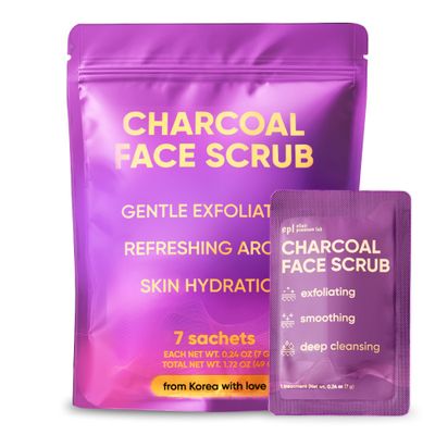 WONDER FAMILY Pore Refining Peel-Off Scrub - Activated Charcoal Blackhead Cleanser - 7x Facial Uses
