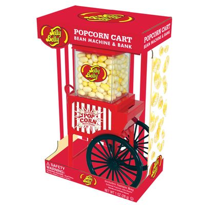 Jelly Belly Buttered Popcorn Cart Bean Machine &amp; Bank with 1 oz of Jelly Beans