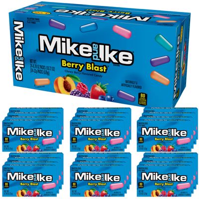 Mike and Ike Berry Blast Candy, 0.78 Ounce Box (Pack of 24), Chewy Candy, Vending Machine Candy