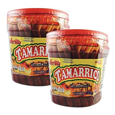 2 Pack BETAMEX Tamarrico Candy Tamarind Flavor Sticks 50 Pcs 1kg/2.2pounds - Mexican Candy - Chili and Tamarind - Spicy Flavor