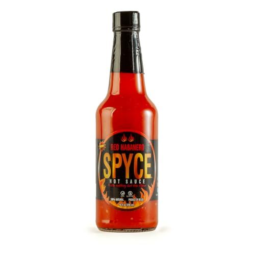 SPYCE Red Habanero Hot Sauce, Vegan, Gluten Free, Low Sodium, Non-GMO, No MSG, No Sugar, No Filler 5 oz