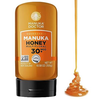 MANUKA DOCTOR - Raw Manuka Honey MGO 30 SQUEEZY, 100% Pure New Zealand Honey. Certified. Guaranteed. RAW. Non-GMO (10.58 oz)