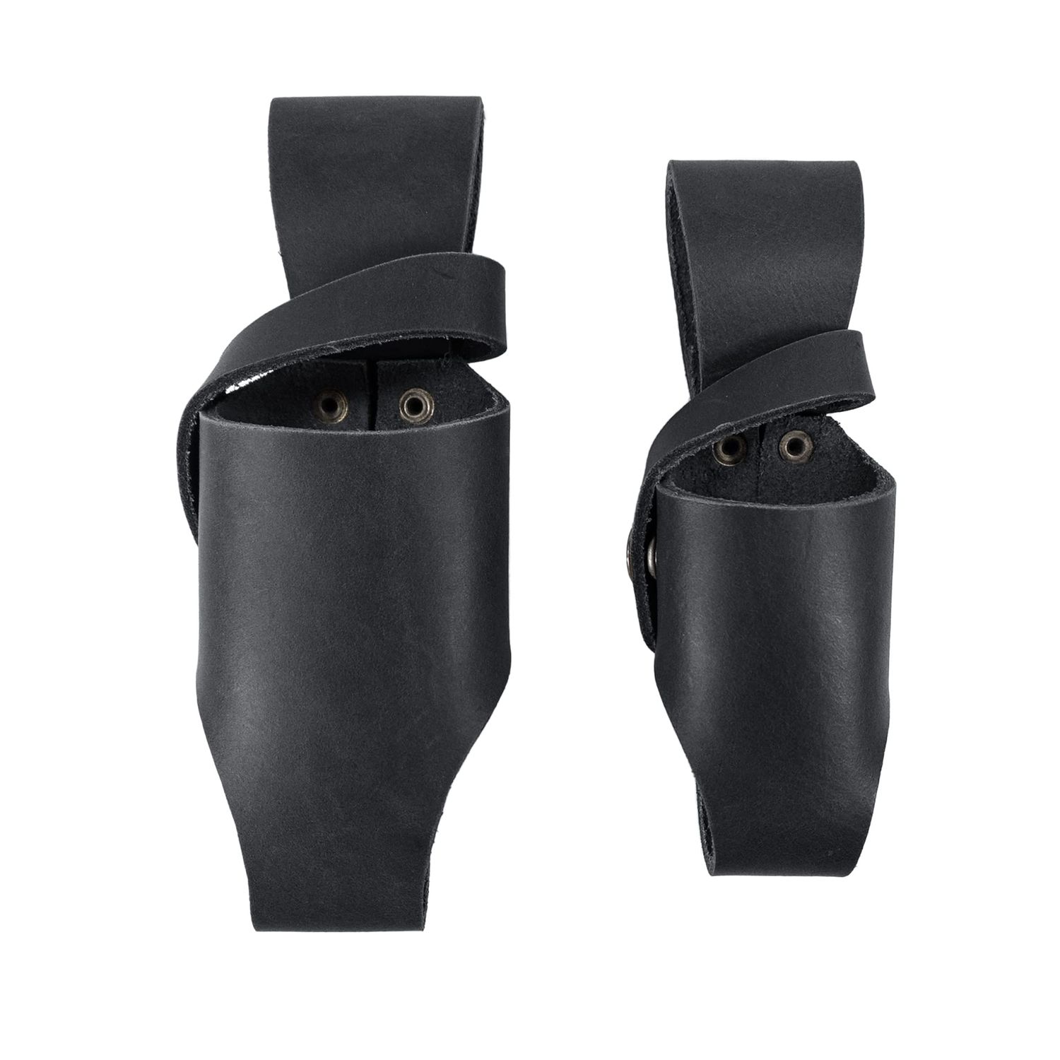 Hide &amp; Drink, Hot Sauce Holster (2 Pack) 5oz &amp; 2oz Bottle Belt Sheath Handmade from Thick Full Grain Leather - Charcoal Black