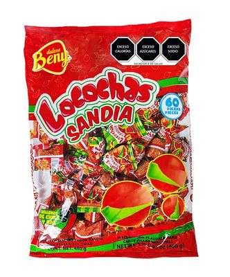BENY LOCOCHAS WATERMELON (SANDIA) HARD CANDY 1LB .098 OZ 60 PCS