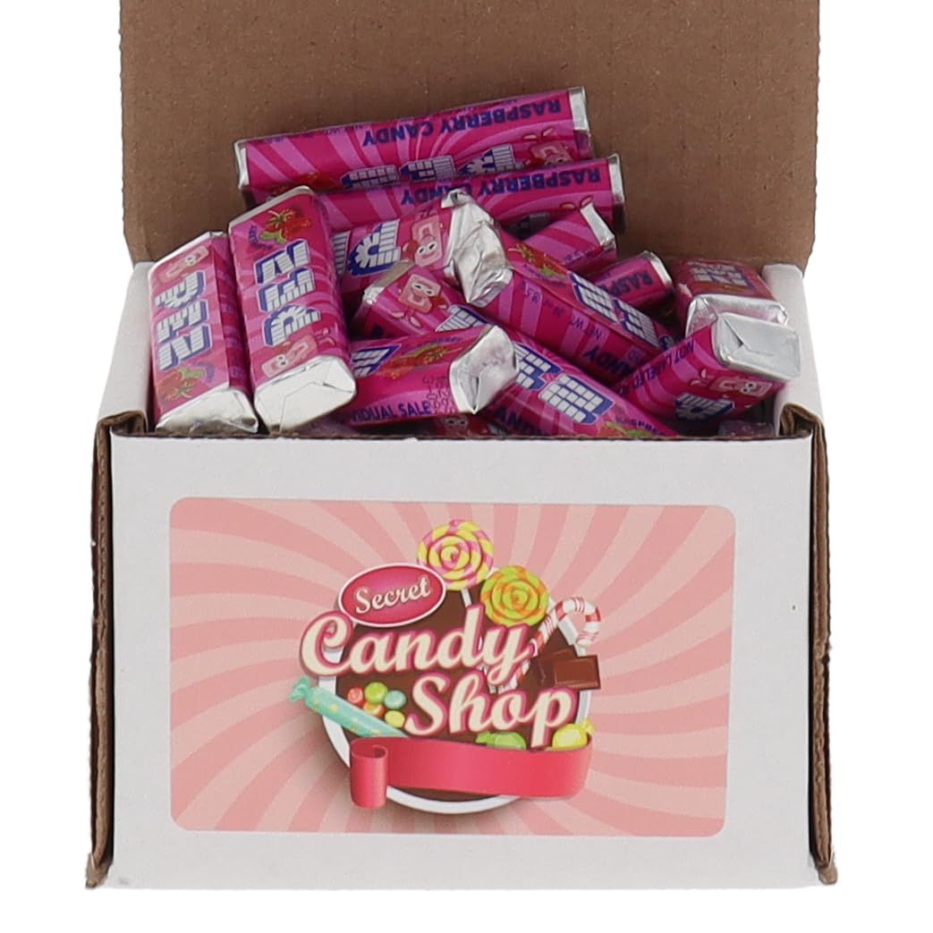SECRET CANDY SHOP PEZ Candy Refill Candies Bulk in Box (Individually Wrapped) (Red Raspberry) (8oz)