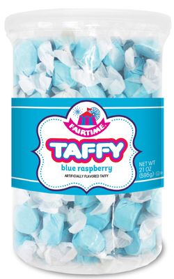 Fairtime Taffy Bulk Blue Candy for Candy Buffets, Blue Raspberry Taffy, Blue Raspberry Candy, Bulk Candy, Pinata Candy, Individually Wrapped Candy - Kosher Candy, 21 Ounce Tub