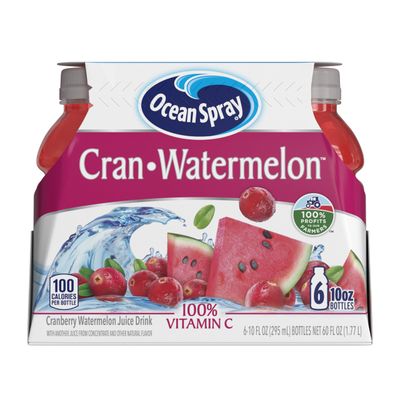 Ocean Spray Cran-Watermelon Cranberry Watermelon Juice Drinks, 10 Fl Oz Bottles, 6 Count (Pack of 1)