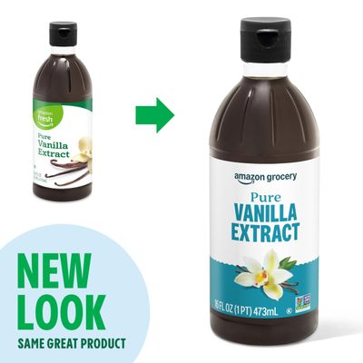 Amazon Grocery, Pure Vanilla Extract, 16 Fl Oz (Previously Amazon Fresh, Packaging May Vary)