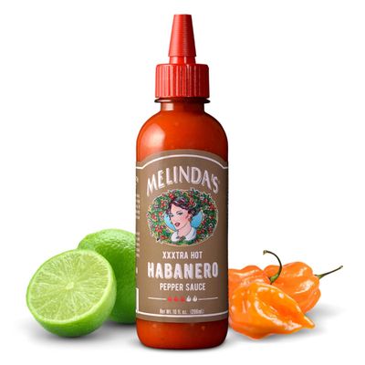 Melindas Original Habanero XXXtra Hot Sauce - Gourmet Spicy Habanero Hot Sauce - Made with Fresh Peppers, Carrots, Onion, Vinegar &amp; Garlic - Keto, Vegan, Gluten Free - 10oz Squeeze, 4 Pack