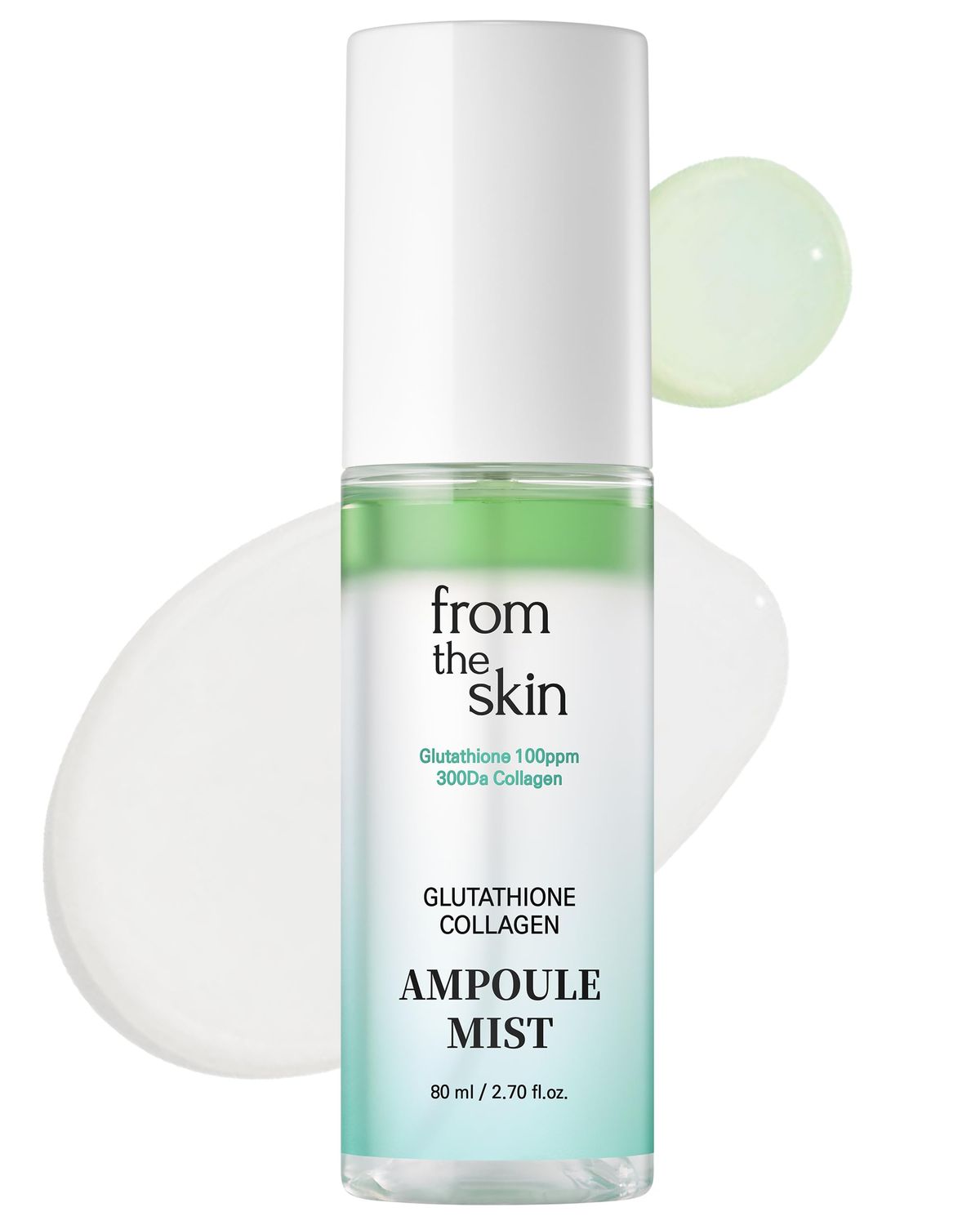FROM THE SKIN Glutathione Collagen Ampoule Mist - Rejuvenating Facial Serum Spray for Hydration and Collagen Boost - Panthenol, Lactobacillus - For All Skin Types, 2.7 fl.oz.