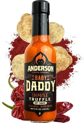 Anderson Pepper Company - Baby Daddy Hot Sauce - Chipotle Truffle Hot Sauce, Vegan, Keto, Gluten-Free, Sugar-Free, 5 oz. Hot Sauce Bottle (Chipotle Truffle)