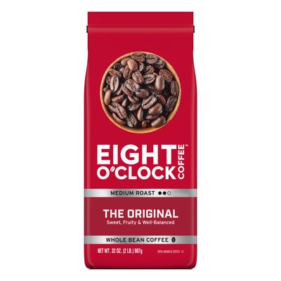 Eight O&#39;Clock Coffee The Original Whole Bean Coffee, Medium Roast, 32 Ounce (Pack of 1) - Sweet, Fruity, Well Balanced