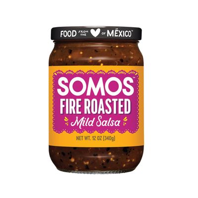 SOMOS Fire Roasted Mild Salsa - Authentic Mexican Flavor &amp; Trusted Quality - Gluten Free, Non-GMO &amp; Vegan - Perfect for Chip Dip, Tacos &amp; Tostadas 12 oz Jar (Pack of 6)