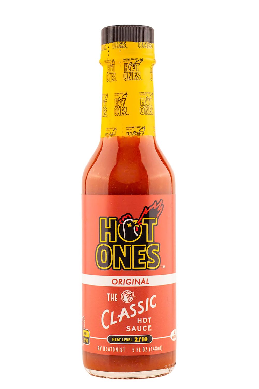 Hot Ones The Classic Hot Sauce Made With Natural Ingredients &amp; Strong Flavors From Organic Chile De Arbol Peppers, 5 fl oz Bottle (1-Pack)