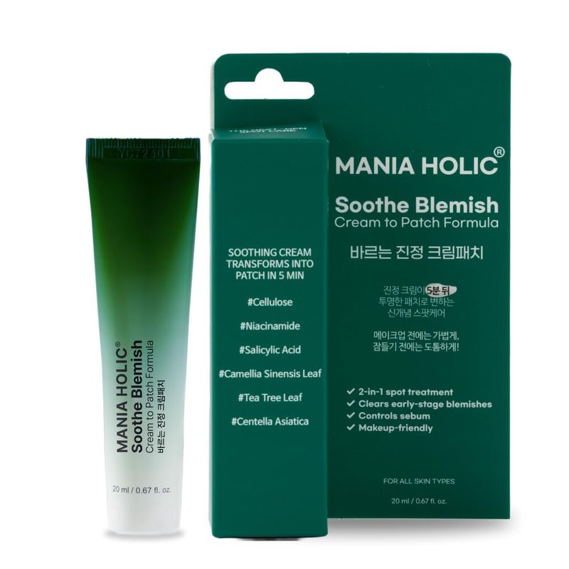 Soothe Blemish Cream Green Tea Proactive Spot Care, Cream to Patch Formula, Hydrates and Soothes Skin, Makeup Friendly, Korean Skincare, 0.67 fl oz.