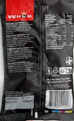 Venco Farmer Liquorice (Boerderij Drop) Dutch Black Firm Salt 120g 4.23 ounce