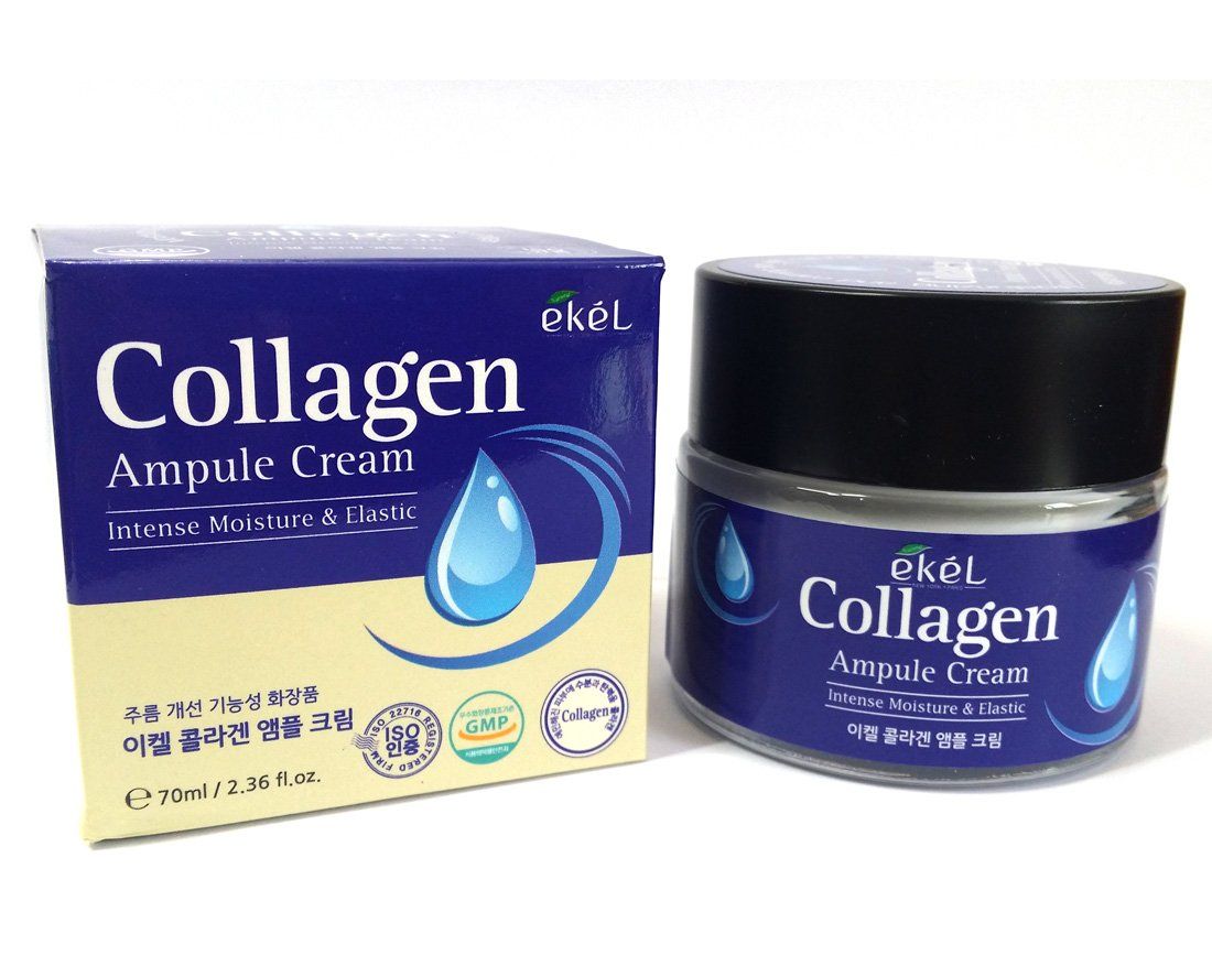 EKEL Collagen Ampule Cream 70ml / Intense Moisture &amp; Elastic/Anti-Wrinkle/Korean Cosmetics