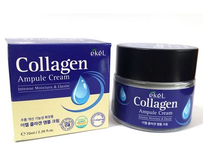 EKEL Collagen Ampule Cream 70ml / Intense Moisture &amp; Elastic/Anti-Wrinkle/Korean Cosmetics