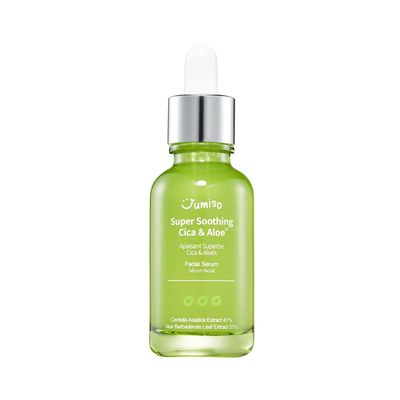 JUMISO Super Soothing Cica &amp; Aloe Facial Serum, Moisturizing, Calming &amp; Revitalizing, Korean Skincare, Vegan Cica Serum, Aloe Serum, 1.01 fl.oz