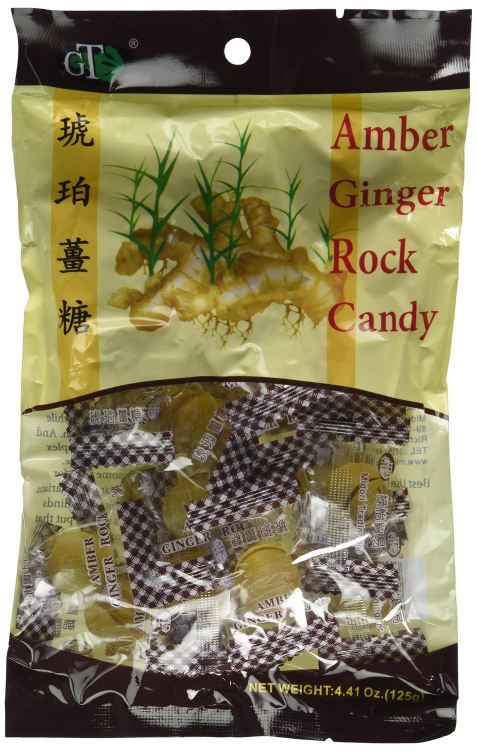 Gt-Amber Ginger Candy (Hard) (10 Pack 4.41oz) total 44.1 oz