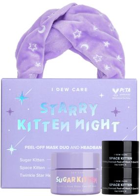 I DEW CARE Peel-off Face Mask Set - Starry Kitten Night Masks 3ea &amp; Headband, Hydrating, Illuminating, Exfoliating, Korean Skin Care, Exfoliating, Deep Cleansing, Mother&#39;s Day