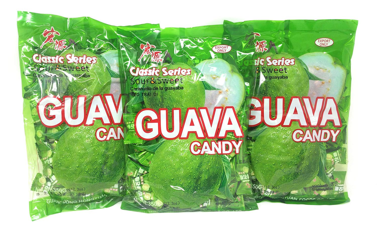3 Pack of Classic Series Guava Candy 350g, 130 Pieces