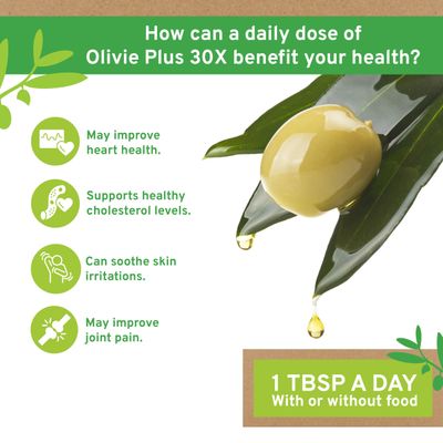 Organic High Polyphenol Rich Extra Virgin Olive Oil OLIVIE PLUS 30X Moroccan Desert Olive Oil EVOO MD Recommended Organic, Kosher 250 ml Glass Bottle