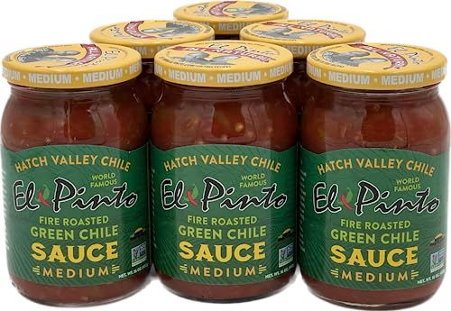 El Pinto Green Chile Sauce, Medium, 16 Ounce (Pack of 6)