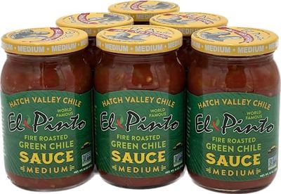 El Pinto Green Chile Sauce, Medium, 16 Ounce (Pack of 6)