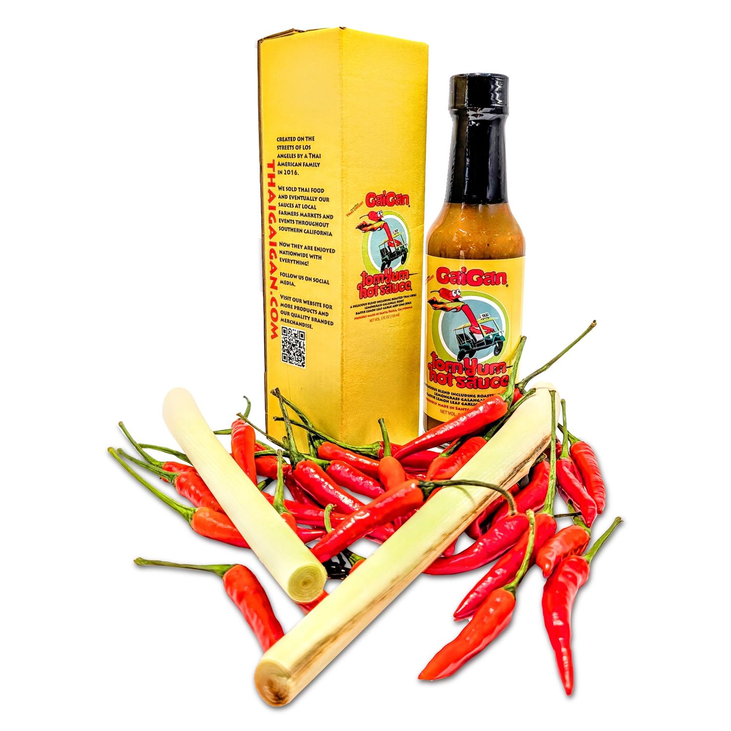 GaiGan - Tom Yum Hot Sauce/Soup Mix, Low-Calorie Thai Chili Hot Sauce Dip &amp; Glaze, All Natural Gluten Free Vegan Condiments with Low Sodium &amp; No Preservatives, 150 mL
