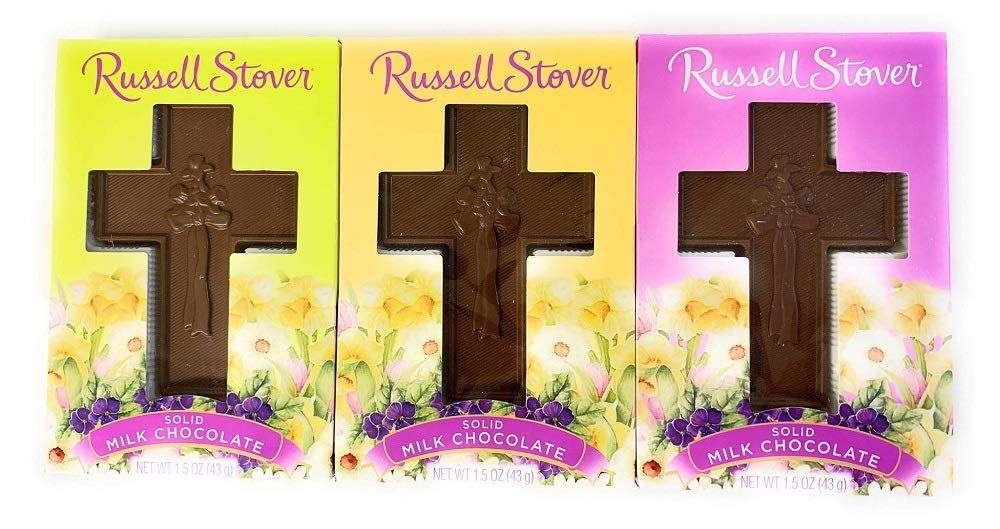 Russell Stover Solid Milk Chocolate Cross Candy 1.5 Oz. (Pack of 3) - SET OF 2