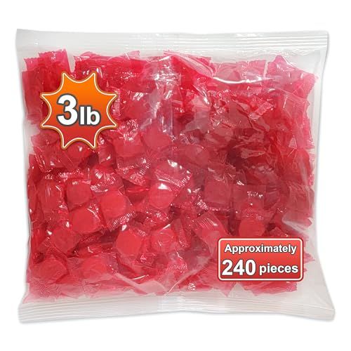 Cinnamon Discs, Hard Candy, Individually Wrapped and Sealed, Approx 225 Fresh Red Cinnamon Pieces (3lb. Bulk)